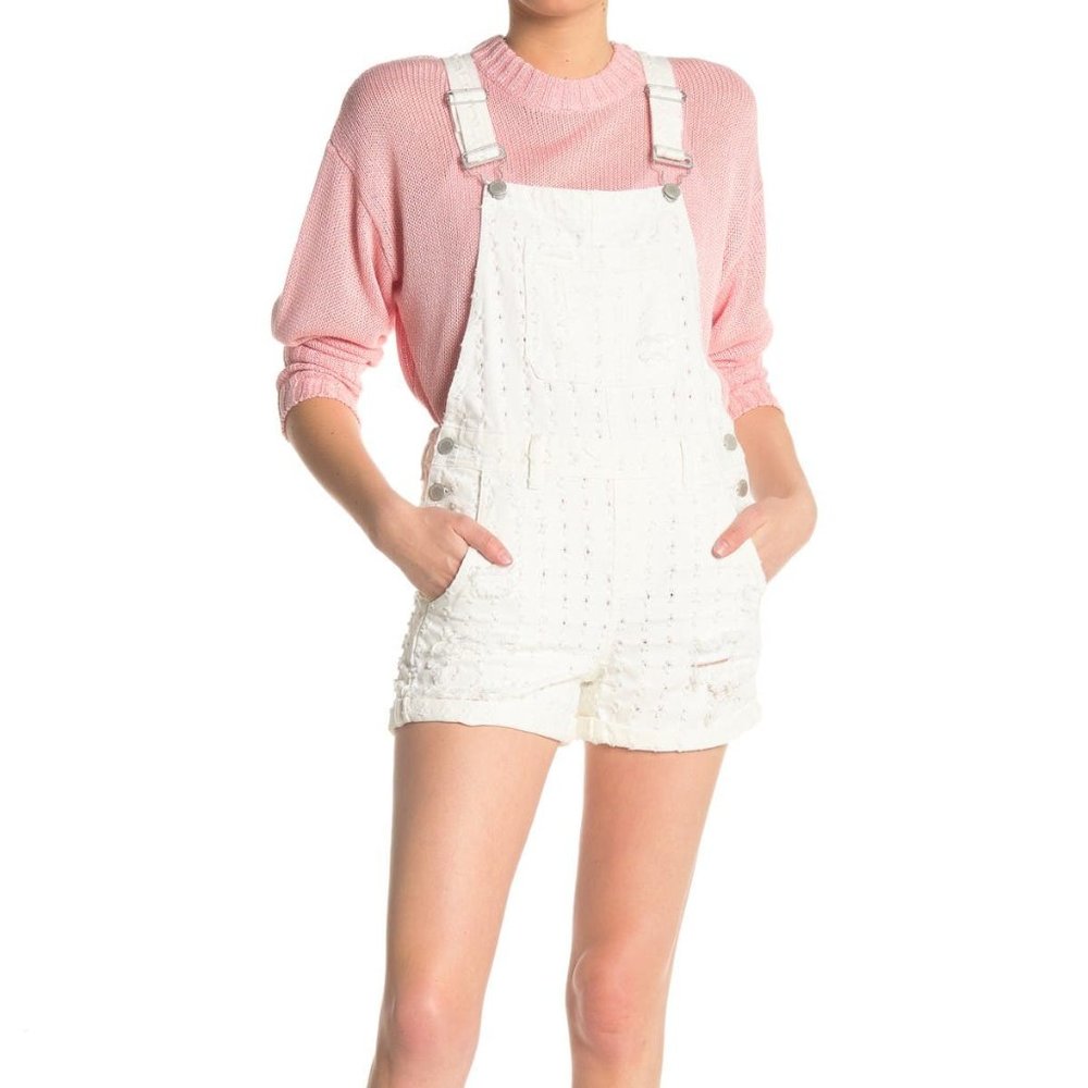 BLANKNYC Denim Perforated Shortalls Size 27